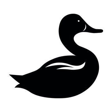 recommend clip art: Duck black vector icon on white background