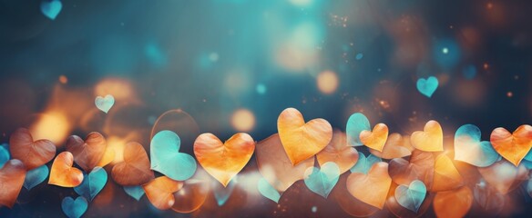 valentine's day and valentines day backgrounds with hearts - obrazy, fototapety, plakaty