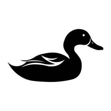 Duck black vector icon on white background