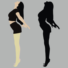 silhouette of a girl with portrait 