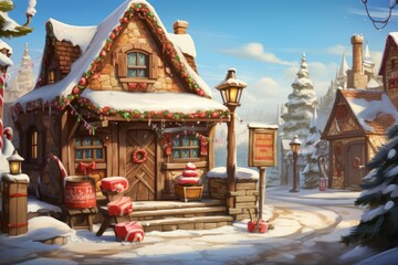 Obraz premium Santa's Mailbox - Generative AI