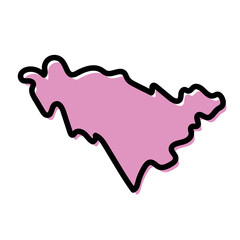 Jilin region of China vector map illustration.