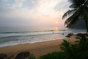 beautiful sunrise on a morning in the juara bay on the east side of tioman island of malaysia