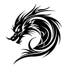 Dragon black vector icon on white background