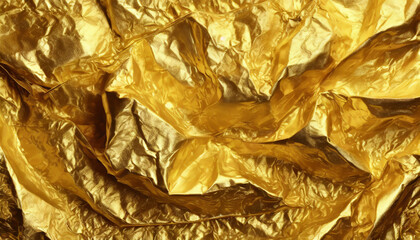 golden crumpled paper as a background