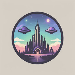 Alien Town Logo Design EPS format Very Cool 