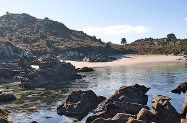 Fototapeta na wymiar Playa salvaje en Galicia, España