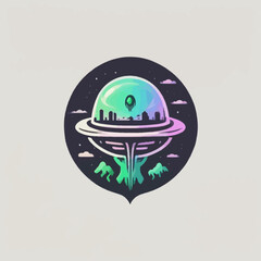 Alien Town Logo Design EPS format Very Cool 