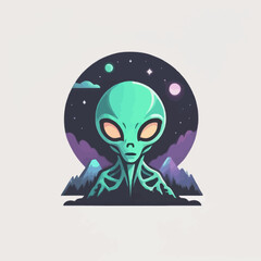 Alien Town Logo Design EPS format Very Cool 