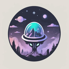 Alien Town Logo Design EPS format Very Cool 