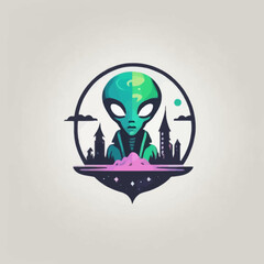 Alien Town Logo Design EPS format Very Cool 