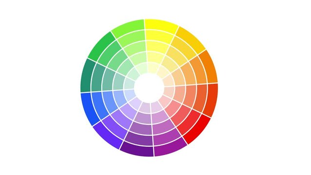 Color wheels with Colors and gradients, Color wheel spectrum moving on Green Screen. Chroma Key effect