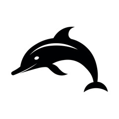 Dolphin black vector icon on white background
