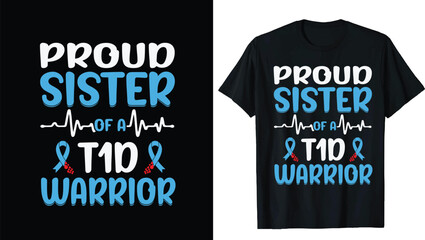 Diabetes Awareness Ribbon Shirt, Diabetic Tshirt, Diabetes Support Tee, Diabetes Squad Matching T-shirt, Type 1 Diabetes Tee, Diabetic Gift, Blue Ribbon Shirt, Type 1  T-Shirt