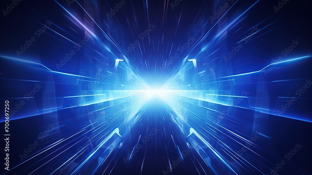 Poster background light neon lights on empty stage. lighting speed effect background