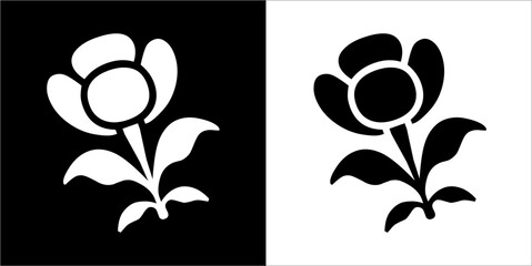  Illustration vector graphics of dahlia flower icon - obrazy, fototapety, plakaty