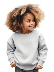 White Hoodie Kid Male - Gildan G18000 Hooded Sweatshirt Mockup PNG	
