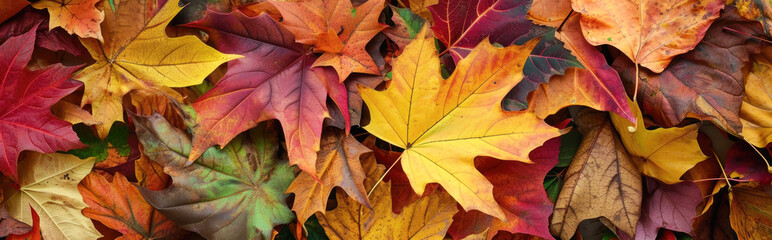 Naklejka na ściany i meble colorful leaves stacked on each other