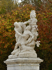 Versailles; France - october 27 2023 : statue in the castle park