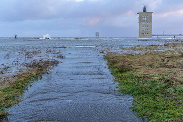 storm surge on the coast of Cuxhaven, Germany