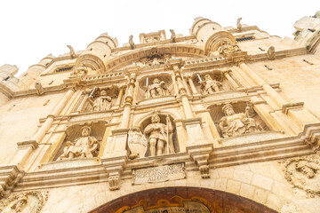 Beautiful Santa Maria Arch before reaching the Cathedral of Burgos, Castilla Leon, Spain
