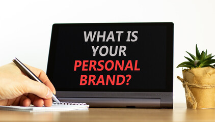 What is your personal brand symbol. Concept words What is your personal brand on beautiful black...