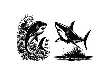 hark Majesty: Dynamic EPS Shark Illustration