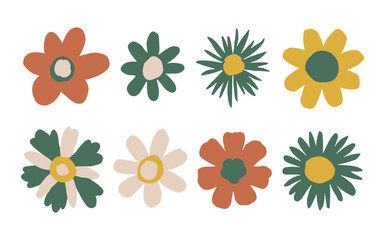 Abstract flowers vector clipart. Spring illustration.