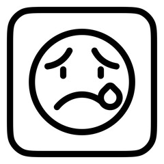 Editable crying, sad tears expression emoticon vector icon. Part of a big icon set family. Part of a big icon set family. Perfect for web and app interfaces, presentations, infographics, etc