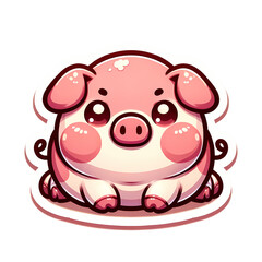 Cute Pink Pig Cartoon Sticker