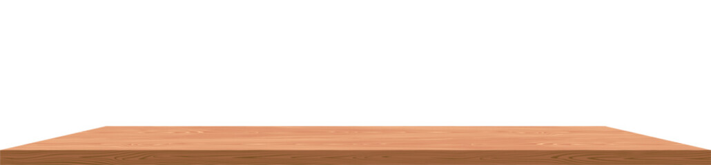 Blank Wooden Table Vector Illustration Front Top View