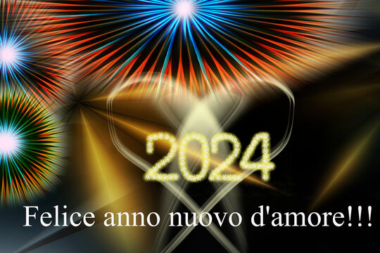  Felice anno nuovo d'amore 2024 progettazione grafica