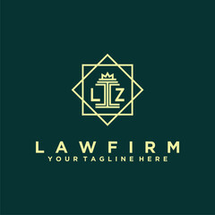 LZ initials monogram design logo lawyer logo vector image