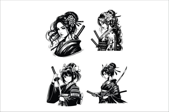 Honorable Blades: Samurai Warrior EPS Illustrations