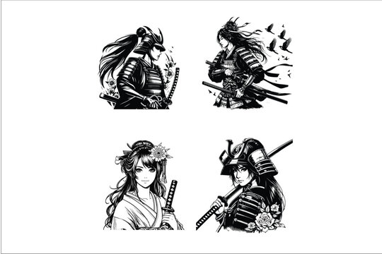 Honorable Blades: Samurai Warrior EPS Illustrations