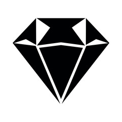 Fototapeta premium Diamond black vector icon on white background