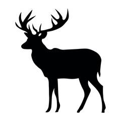 Deer black vector icon on white background