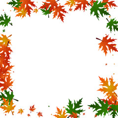 Naklejka na ściany i meble Brown Plant Background White Vector. Leaf Decor Illustration. Ocher Giving. National Frame. Golden Foliage October.