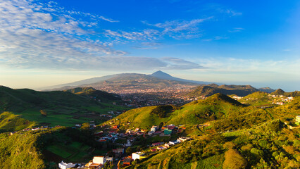 Panoramic view of San Cristobal de La Laguna from Jardina