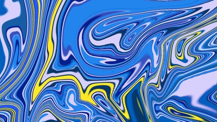 Blue abstract liquid marble painting multi colored wave background