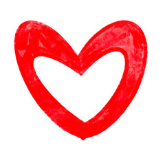 red heart shape icon, icon handwritten
