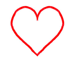 red heart shape icon, icon handwritten