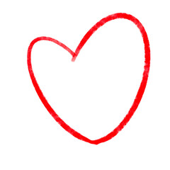 red heart shape icon, icon handwritten