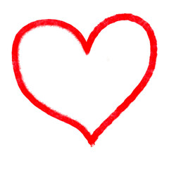 red heart shape icon, icon handwritten