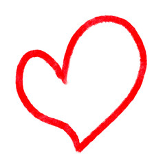 red heart shape icon, icon handwritten