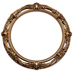 round antique gold frame