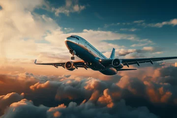 Foto op Plexiglas airplane in the sky © Kolja