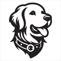 Golden Retriever head silhouette vector , dog head