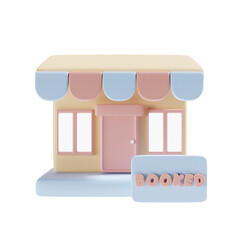 Obraz premium booked sign for shop 3d illustration