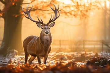 Red Deer in morning Sun